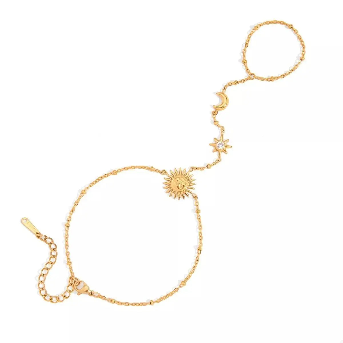 18K Gold - Plated Chain Sun Bracelet – travel - inspired by Aroundtheworldinarush