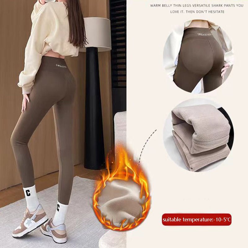Fleece Thickened Leggings Winter - 20 To 5 Shark Pants For Women High Waist Tight Skinny Tummy Control Buttocks Slimming Yoga Pants – travel - inspired 4 by Aroundtheworldinarush