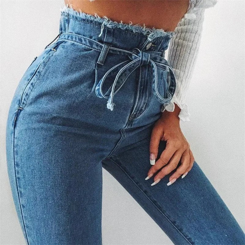 High - waisted Washed Pencil Pants Spring Sexy Temperament European And American Plus Size Denim Jeans For Women – travel - inspired 0 by Aroundtheworldinarush