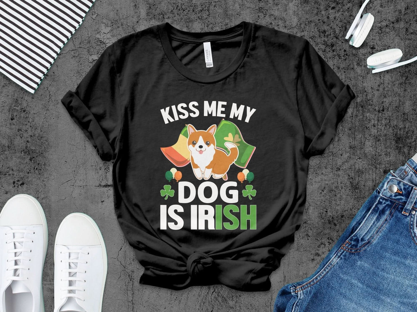 Kiss Me My Dog Is Irish – travel - inspired Clothing by Aroundtheworldinarush