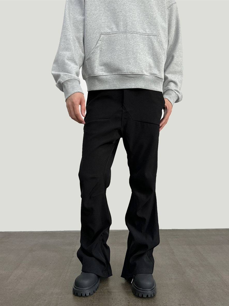 Men's Pleated Three - dimensional Splicing Micro - trumpet Dress Pants – travel - inspired 0 by Aroundtheworldinarush