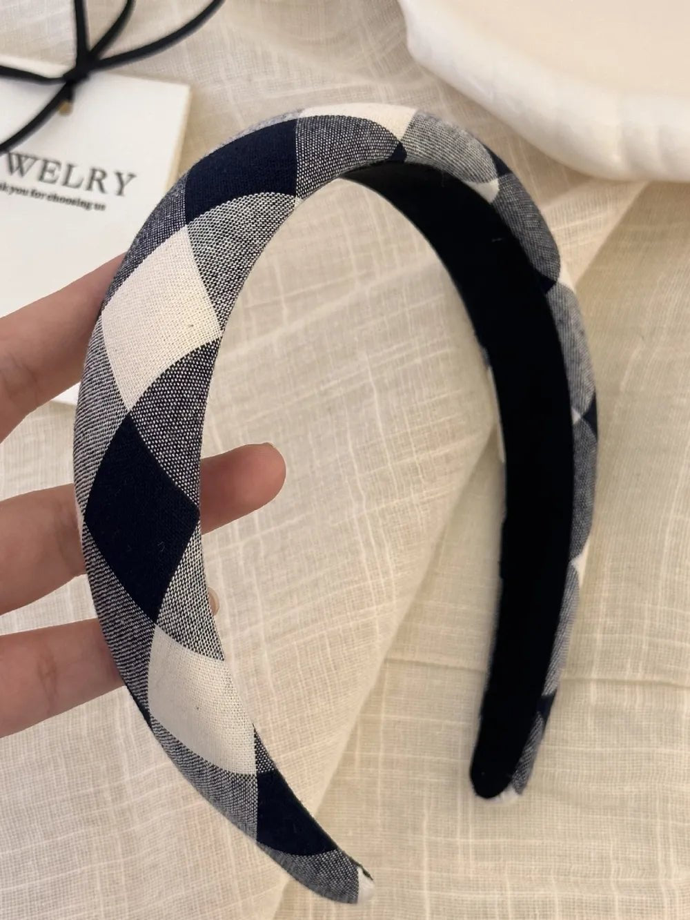 Polyester Plaid Wide Headband – travel - inspired by Aroundtheworldinarush