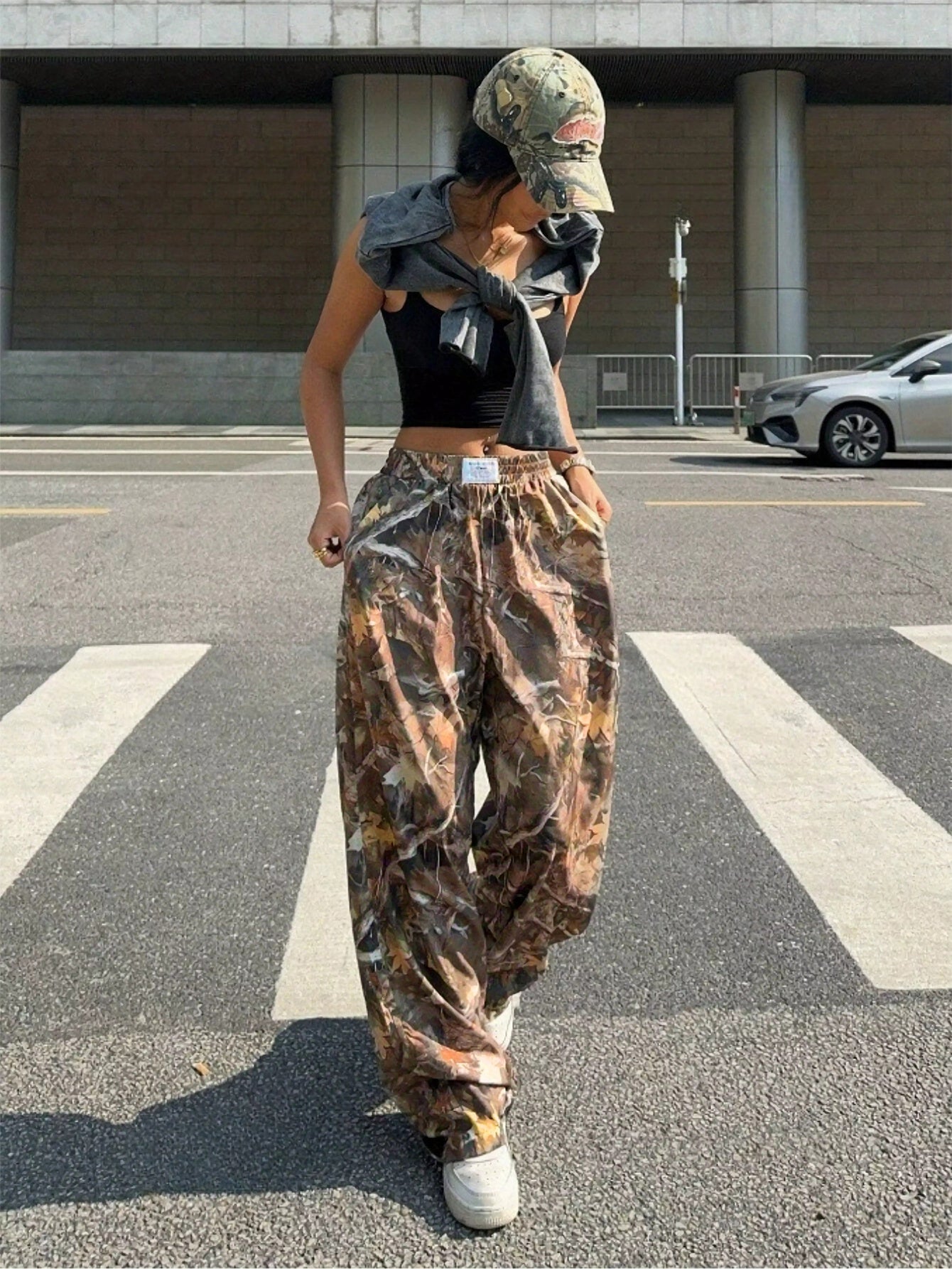 Slimming Casual Pants Hip Hop Retro Street Multi - pocket Camouflage Cargo Pants For Women Y2k Hip - hop Cargo Grunge Baggy Trousers โ travel - inspired 0 by Aroundtheworldinarush