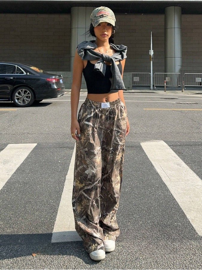 Slimming Casual Pants Hip Hop Retro Street Multi - pocket Camouflage Cargo Pants For Women Y2k Hip - hop Cargo Grunge Baggy Trousers โ travel - inspired 0 by Aroundtheworldinarush