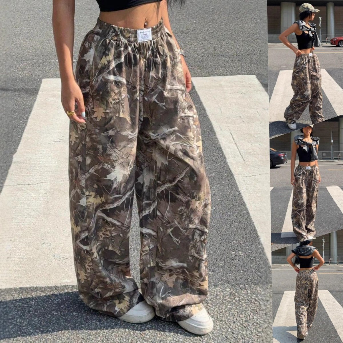 Slimming Casual Pants Hip Hop Retro Street Multi - pocket Camouflage Cargo Pants For Women Y2k Hip - hop Cargo Grunge Baggy Trousers โ travel - inspired 0 by Aroundtheworldinarush