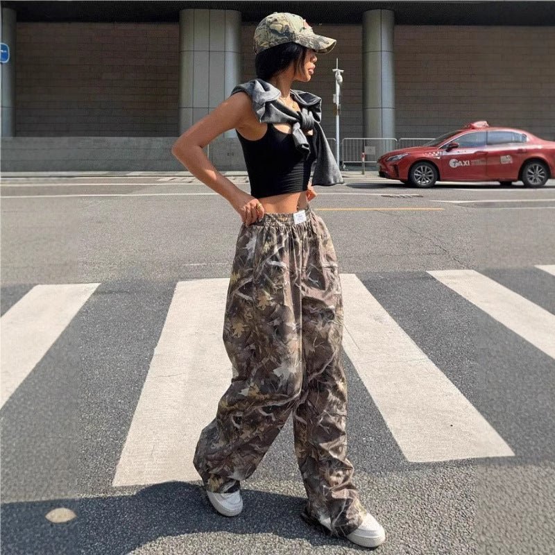 Slimming Casual Pants Hip Hop Retro Street Multi - pocket Camouflage Cargo Pants For Women Y2k Hip - hop Cargo Grunge Baggy Trousers โ travel - inspired 0 by Aroundtheworldinarush