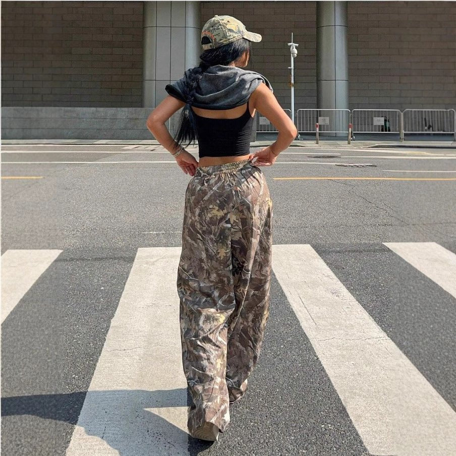 Slimming Casual Pants Hip Hop Retro Street Multi - pocket Camouflage Cargo Pants For Women Y2k Hip - hop Cargo Grunge Baggy Trousers โ travel - inspired 0 by Aroundtheworldinarush