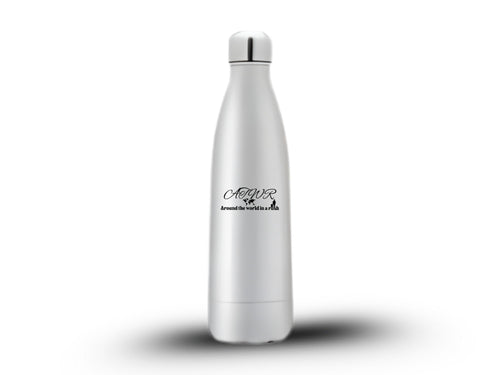 ATWIAR Logo — Skinny Stainless Tumbler (20oz) Aroundtheworldinarush