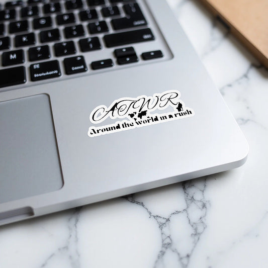 ATWIAR Logo — Kiss - Cut Sticker (3×3 in) – travel - inspired by Aroundtheworldinarush