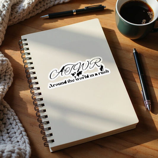 ATWIAR Logo — Kiss - Cut Sticker (6×6 in) – travel - inspired by Aroundtheworldinarush