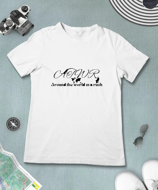 ATWIAR Logo — Unisex Travel Tee (White) – travel - inspired by Aroundtheworldinarush