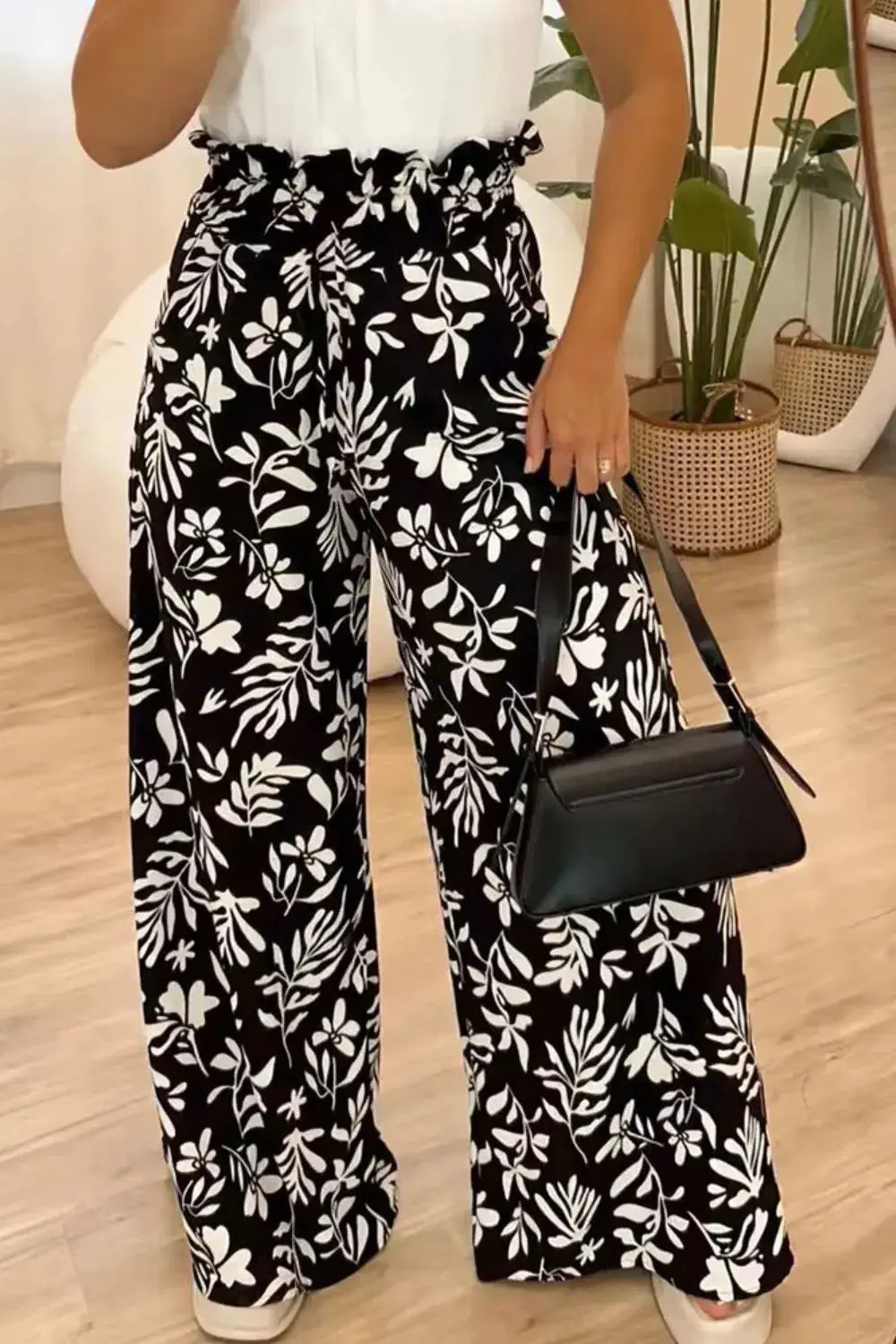 Full Size Printed High Waist Wide Leg Pants – travel - inspired by Aroundtheworldinarush
