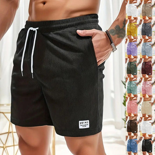 Lace - up Drawstring Shorts Summer Corduroy Sports Short Pants Mens Clothing – travel - inspired 0 by Aroundtheworldinarush