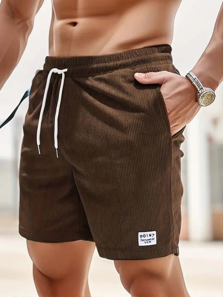 Lace - up Drawstring Shorts Summer Corduroy Sports Short Pants Mens Clothing – travel - inspired 0 by Aroundtheworldinarush