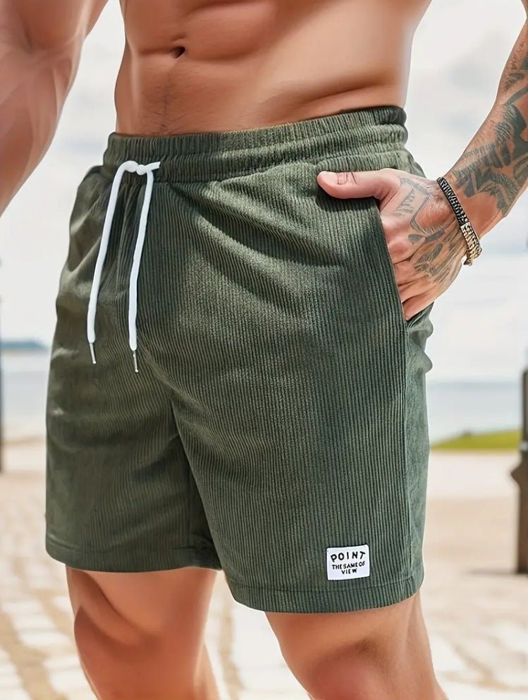Lace - up Drawstring Shorts Summer Corduroy Sports Short Pants Mens Clothing – travel - inspired 0 by Aroundtheworldinarush