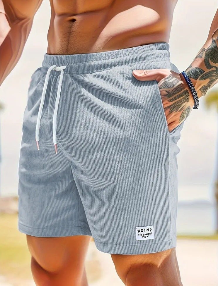 Lace - up Drawstring Shorts Summer Corduroy Sports Short Pants Mens Clothing – travel - inspired 0 by Aroundtheworldinarush