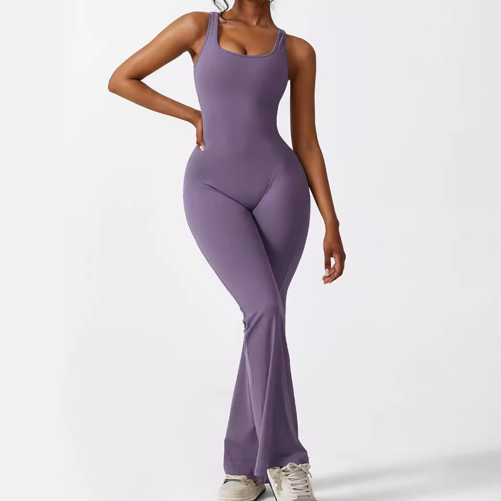 women sleeveless gym jumpsuit fashion