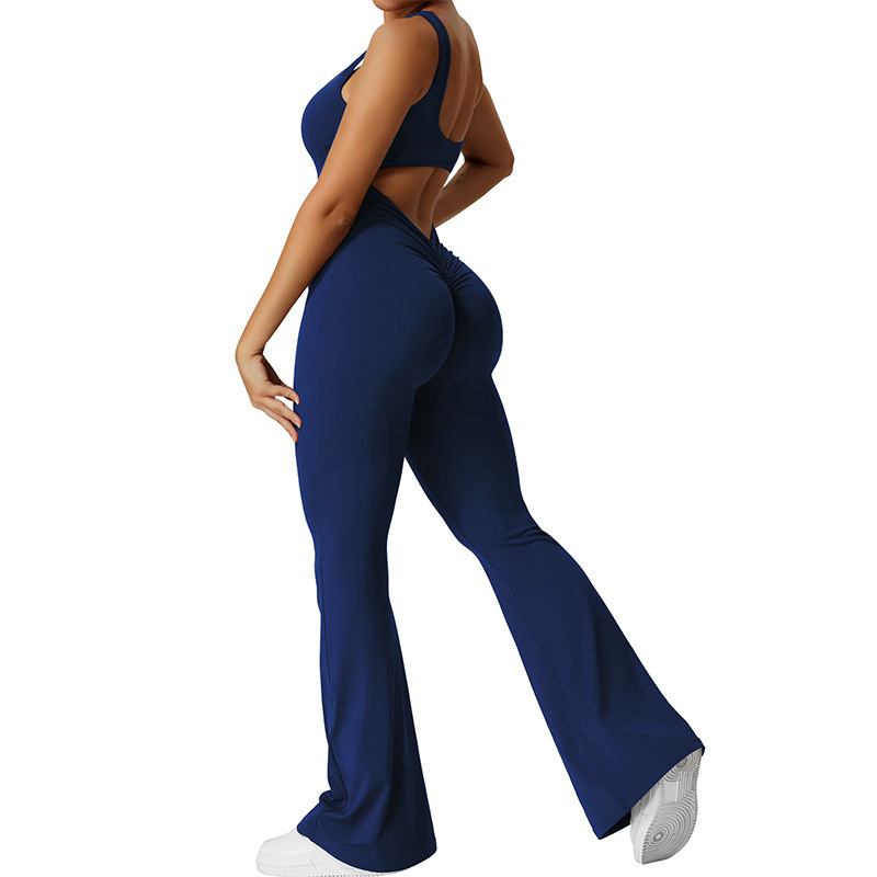 fitness yoga flare jumpsuit outfit women