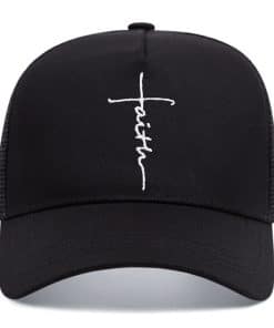 Cross English Embroidery Breathable Baseball Cap
