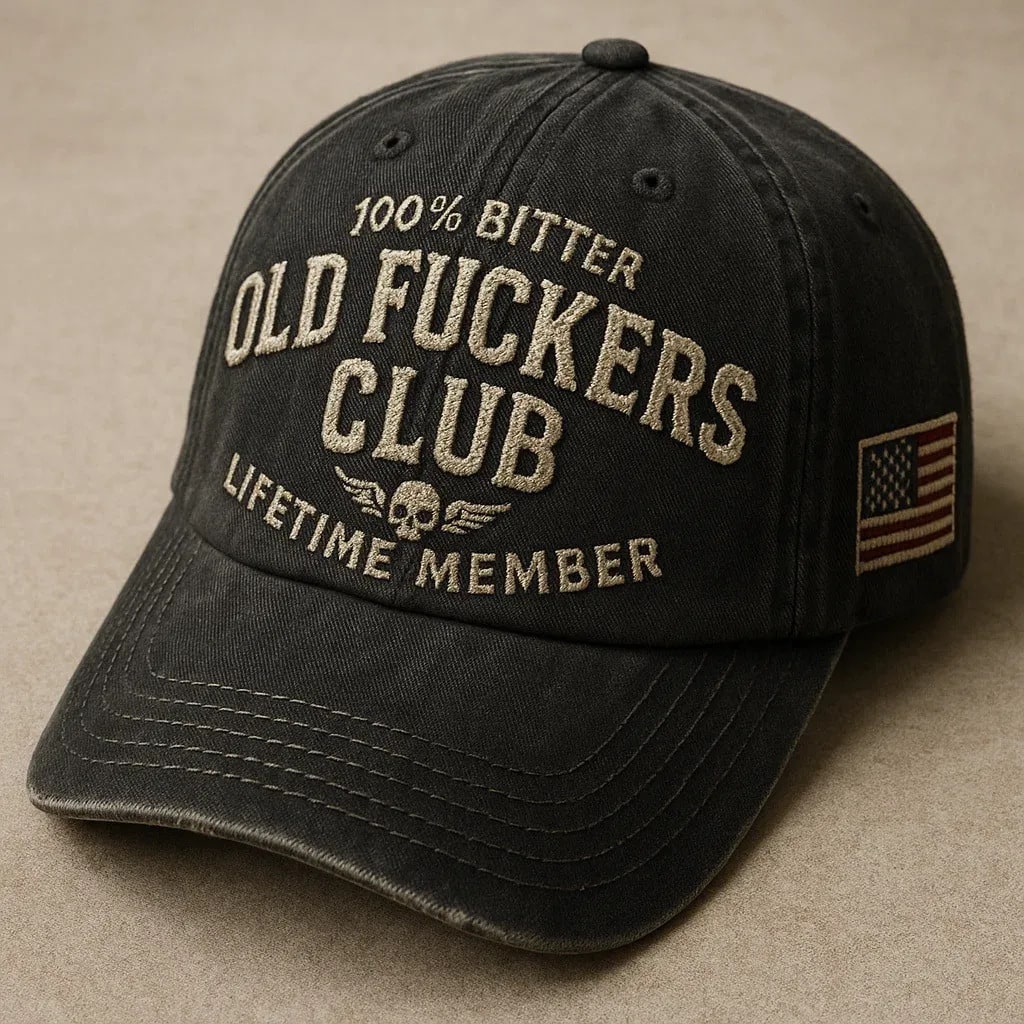 Vintage Pure Cotton Embroidered Baseball Cap From The Old Guys Club - Image 4