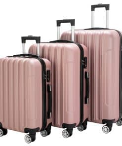 Vertical 3-in-1 Spinner Wheel With Handle Trolley Box 20in 24in 28in ABS Aluminum Alloy Trolley Fashion Color - Rose Gold