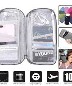 Travel Passport Wallet 12Cells Ticket ID Credit Card Holder Water Repellent Documents Phone Organizer