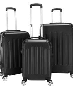3-in-1 ABS Trolley Case 20 Inches-24 Inches-28 Inches Black