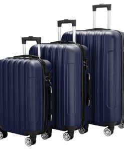 Vertical 3-in-1 Spinner Wheel With Handle Trolley Case 20in 24in 28in ABS Aluminum Alloy Trolley Classic Color - Navy Blue