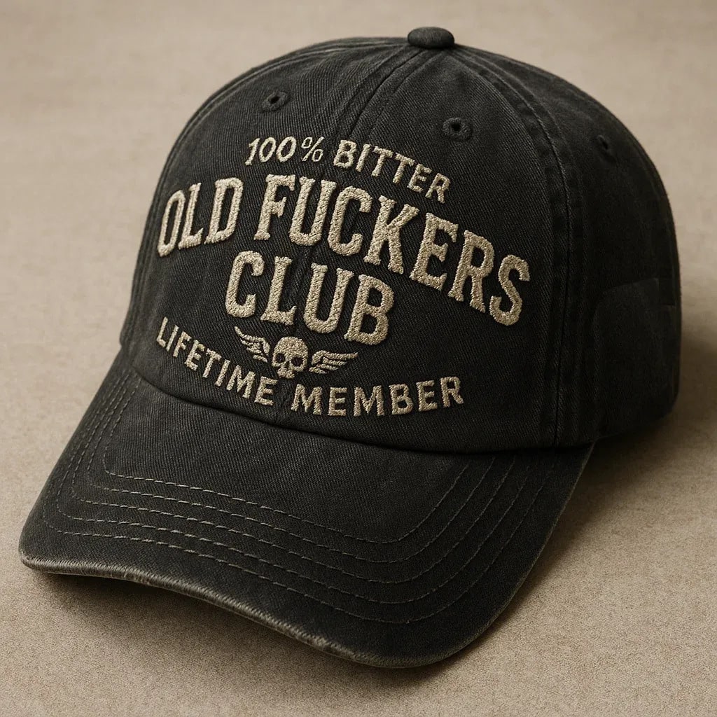Vintage Pure Cotton Embroidered Baseball Cap From The Old Guys Club - Image 8