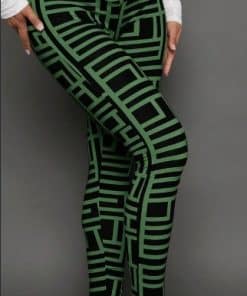 Casual Women Geometric Print Knitted Leggings