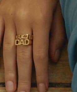 Letter Seal Titanium Steel Plating 18K Gold Ring