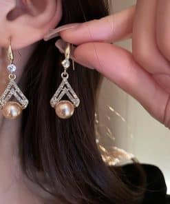 Fashion All-match Water Drop Pearl Earrings Personality Trend