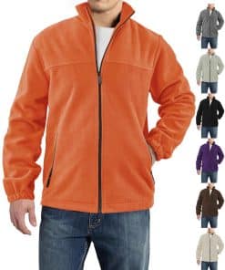 Men’s Polar Fleece Jacket Outdoor Zipped Stand Collar Coat