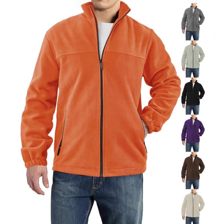 Men’s Polar Fleece Jacket Outdoor Zipped Stand Collar Coat