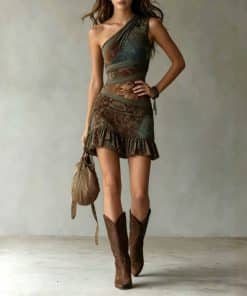 Vintage-style Patchwork Fashion-print Dress