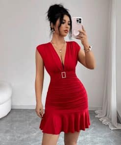 Fishtail Hemline Short Dress For Women