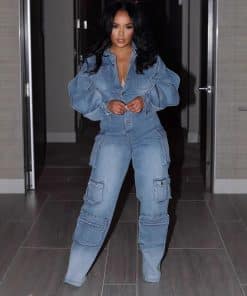 European And American Women's Suit Draping Effect Straight-leg Pants Jumpsuit