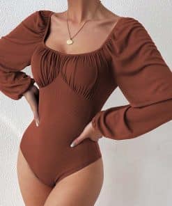 Chanel-style Square Neck Long-sleeved Jumpsuit For Women Comfortable For Autumn And Winter Wear