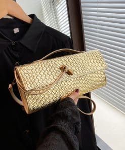 Womens Woven Soft Leather Shoulder Crossbody Bag