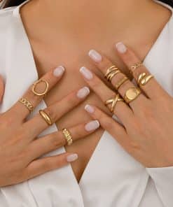 Ins Style Twist Hollow Cross Chain Ring Punk Alloy All-match Suit Ring