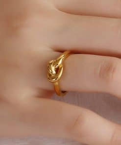 Truelove Knot Geometric Titanium Steel Ring