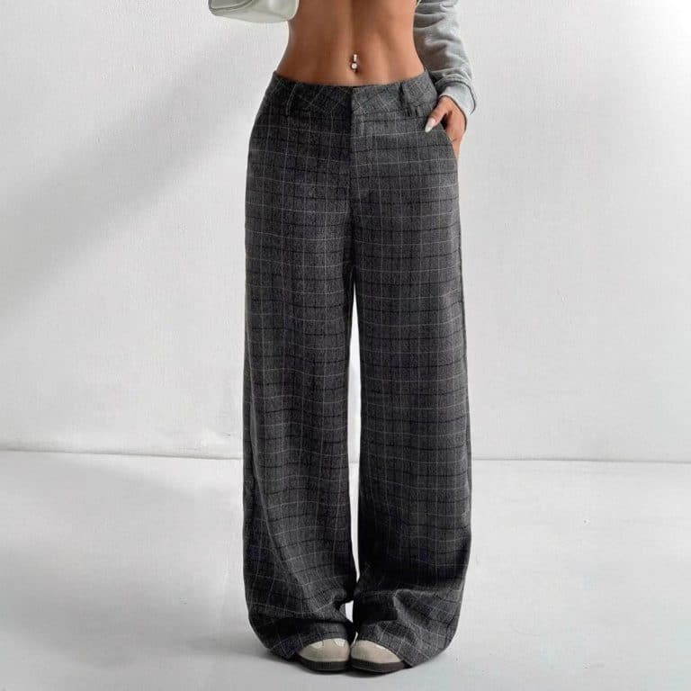 Women’s Printed Plaid Pants With Pockets