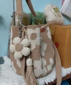 Hand-Crocheted Flower Tote Bag For Women