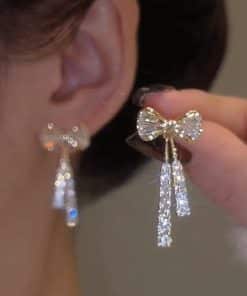 INS Butterfly Earrings With Rhinestones Fashion Temperament Jewelry