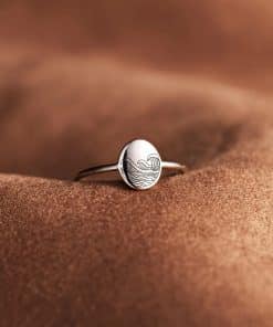 S925 Pure Silver Sea Wave Storm Ring Female Simple