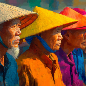 Photorealistic travel scene illustrating Vietnam veterans hats — Vietnam Veterans Hats: 7 Best Gifts for Dad