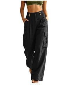 Multi-pocket Casual Cargo Pants With An Elastic Waistband