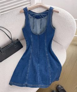 Womens Spring New Arrival Fashionable Slim-fit Sleeveless Bow-decorated Dress