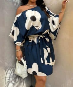 Resort-style Womens Plus-size Off-shoulder Dress