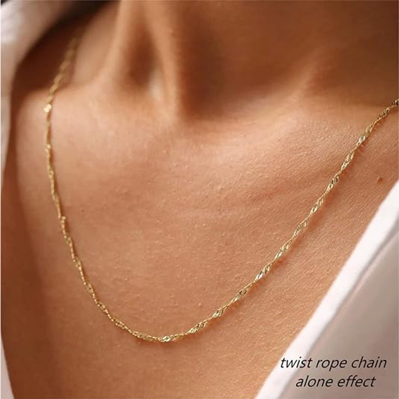 14K Gold Solitaire Pendant Necklaces by Around The World In A Rush 14K Gold Solitaire Pendant Necklaces — view 3